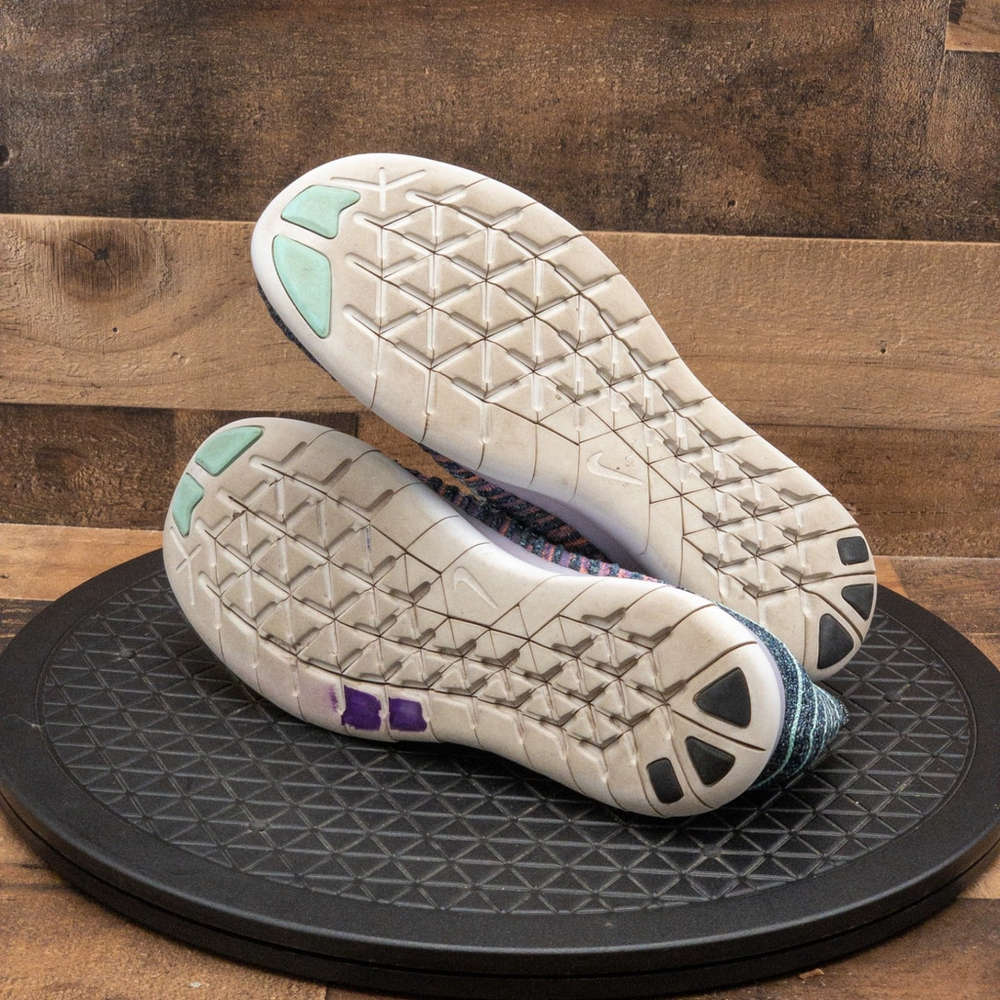 NIKE FREE RN FLYKNIT WOMENS ATHLETIC SHOES RUNNING WALKING GYM BLUE SIZE 9 - Picture 4 of 9